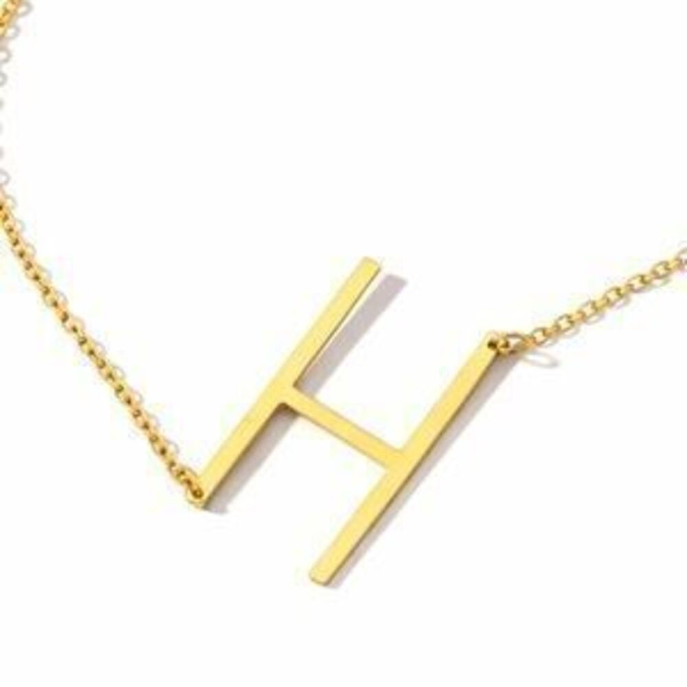 Gold Large Initial Necklace (9023)